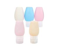 Hburirrty 5PCS Travel Silicone Tube Squeeze Empty Bottle Shampoo Shower Gel Lotion Sub-Bottling Refillable Hose Bottle 60ML