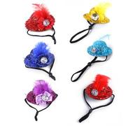 Hburirrty 6PCS Chicken Hats Chicken Funny Costume Chicken Hat Pet Hat for Hen Tiny Pets with Adjustable Elastic Chin Strap Easy to Use