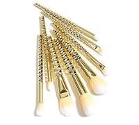 Hburirrty 8Pcs Makeup Brushes Set Cosmetic Foundation Powder Blush Eye Shadow Lip Blend Wooden Make Up Brush Tool Kit Honeycomb