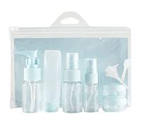 Hburirrty Blue 9 PCS/Set Portable Travel Cosmetic Empty Jar Travel Packages Makeup Face Cream Container Refill Bottles