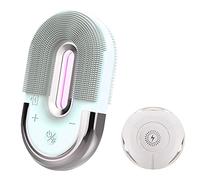 Hburirrty Blue Face Cleaner Inductive Charging Vibration Electric Cleaning Brush Silicone Skin Care