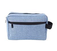 Hburirrty Blue Fashion Men Business Zipper Cosmetic Bag Double Layer Wash Pouch Makeup Waterproof Travel Storage Portable Organizer Beauty Case