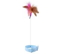 Hburirrty Blue Interactive Cat-Toys Funny Teaser Stick with Bell Pets Collar for Cats