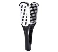 Hburirrty Boar Bristle Double Sided Brush Comb Clamp Anti-Static Hair Straightener Tool Comb Hair Splint Comb, White