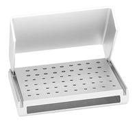 Hburirrty Disinfection Box 58-Hole Aluminum Alloy Dental Bur Box High and Low Speed Mobile Grinding Box Bur Holder Bur Box-B