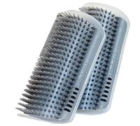 Hburirrty Extended (6.1Inch) 2 Pack Cat Self Groomer for Indoor Cats Cat Face Scratchers Wall Corner Self Grooming Cat Brush