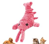 Hburirrty Floppy Lobster Dog Toys Plush Jumping Lobster Interactive Toy， Motion Activated Moving Pet Toy, Plush Pet Chew Toy, A