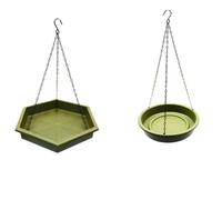 Hburirrty Hanging Bird Feeder Tray with Water Draining Plastic Bird Bath Tray & Feeder No Tilting Bird Feeder Hanger for Outside Easy Install Easy to Use