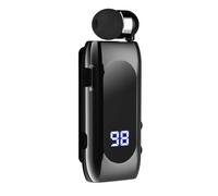 Hburirrty K55 Lavalier Retractable Headset BT5.2 Call Reminder Vibration Motion Clip Driver Auricular Headset PK F920 Black Easy Install