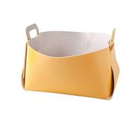 Hburirrty Leather Storage Box Desktop Storage Storage Tray Jewelry Key Sundries Makeup Lipstick Portable Storage Appliance Yellow