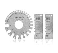 Hburirrty Marking Gauge Double-Sided Wire Gauge Stainless Steel Gauge Measurement Tool 0-36 and 2Pcs Welding Thickness Gauges