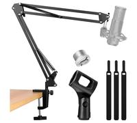 Hburirrty Microphone Arm, Microphone Stand Desktop Stand, Adjustable Suspension Boom Arm for Podcast Game Recording Easy Install Easy to Use