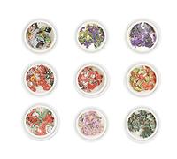 Hburirrty Mixed 9 Shapes Halloween Christmas Nail Art Decorations Slice Nail Foil Decals Fake Nails Accessoires