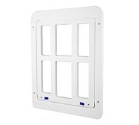Hburirrty Pet Dog Screen Door 13.4inchX17.3inch Door with Magnetic Flap Lockable Dog Door for/Door, Window and Porch - White