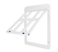 Hburirrty Pet Dog Screen Door 9.8inchX12.4inch Door with Magnetic Flap Lockable Dog Door for/Door, Window and Porch - White