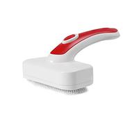 Hburirrty Pet Self Cleaning Slicker Brush for Shedding & Grooming Long Short Haired Dogs, Cats Retractable Brush, Red