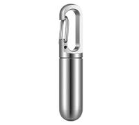 Hburirrty Portable Medicine Bottle Stainless Steel Medicine Bottle Keychain Box Container Waterproof Medicine Box Keychain Silver