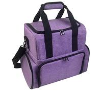 Hburirrty Portable Nail Polish Storage Bag Handbag with Shoulder Strap Removable Divider Travel Multi Carrying Case Bag,