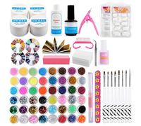 Hburirrty Professional Nail Art Acrylic Powder Liquid P-Rimer Tips Practice Tool Full Kit