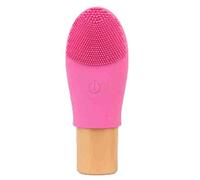 Hburirrty Red Battery Electric Silicone Cleansing Brush Instrument Ultrasonic Vibration Beauty Device Pore Cleaner Cleansing Brush