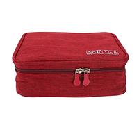 Hburirrty Red Waterproof Square Women Men Make Up Washing Toiletries Cosmetic Bag Makeup Travel Kit Organizer Bag Transparent Interval