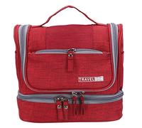 Hburirrty Red Women's Men's Hanging Cosmetic Bag Travel Necessarie Portable Toiletry Storage Makeup Vanity Cases Organizer Accessory Products