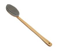 Hburirrty Removable Silicone Shower Brush Exfoliating Massage Body Brush Long Handle Wooden Silicone Shower Brush