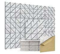 Hburirrty Self-Adhesive Acoustic Panels, 12Pcs 12X12X0.4Inch Sound Absorbing Panels, Decorative Soundproof Wall Panels C