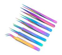 Hburirrty Stainless Steel Tweezers Volume Eyelashes Extensions Eyebrow Tweezers Curved Straight Nail Clipper Nipper Makeup Tools