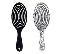 Hburirrty Women Hair Scalp Massage Comb Nylon Hairbrush Wet Curly Detangle Hair Brush for Salon Hairdressing Styling Tools