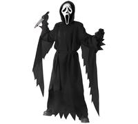 HBWHNIU Scream Ghost Face Costume, Halloween Screaming Ghost Costume for Adults, with Robe, Skeleton Mask, Gloves Belt, Scream Costume for Halloween, Carnival, Theme Party (L)