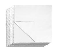 Hbxdeco 10PCS Suede Microfiber Cloths, 8"×8" Suede Cloth Cleaning Rags, Double-Sided Cleaning Cloths for Car LCD Display, Screens, Glasses, Lenses, Mirrors, Windows, Delicate Surfaces (White)