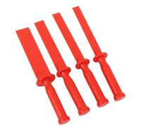 Hbxdeco 4PCS Plastic Chisel Scraper Set, 3/4", 7/8", 1", 1-1/2" Non-Marring Plastic Scraper Tool, Chemical-Resistant Wheel Weight Remover Tools for Removes Paint, Adhesive, Debris, Film (4PCS)