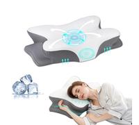 HBYGE Memory Foam Pillows, Ergonomic Pillow for Neck Pain Relief, Bed Pillow for Sleeping, Cervical Neck Pillow for Side, Back, Stomach Sleeper with Cool Pillowcase, Side Sleeper Pillows for Adults