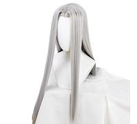 HBYLEE - Game Final Fantasy Sephiroth Cosplay Wig Ff7 Cosplay Long Silvery Straight Men Wigs Heat Resistant Synthetic Hair[Color:Onecolor]