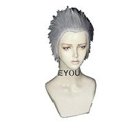 HBYLEE - Virgil Cosplay Wig Short Silver Sliced Back Hair Heat Resistant Cosplay Costumes Halloween Cos Hair Wigs + Wig Cap [Colour: -]