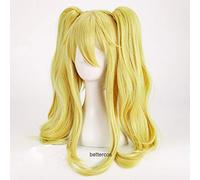 HBYLEE -Wig for Cosplay Anime Coser Wig Kakegurui Mary Saotome Meari Cosplay Wigs Blonde Ponytail Heat Resistant Synthetic Hair Wig + Wig Cap