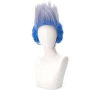 HBYLEE -Wig for Cosplay Anime Cosplay Anime Descendants 3 Wig Hades Wig Blue Gradient Short Hair for Halloween Party Wig + Hat