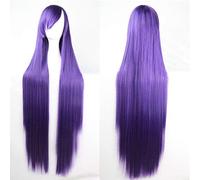 HBYLEE -Wig for Cosplay Anime Cosplay Wig 100 cm Fashion Cheap Straight Long Cosplay Wig Black Silver White Red Blue Purple Pink Green Synthetic Hair Wigs for Women Purple