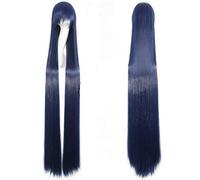 HBYLEE -Wig for Cosplay Anime Cosplay Wig 150 cm Straight Super Long Anime Cosplay Wig with Fringe Synthetic Hair Black Blue Purple Red Orange White Wigs for Women Rose Net Dark Blue