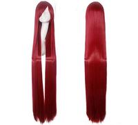 HBYLEE -Wig for Cosplay Anime Cosplay Wig 150 cm Straight Super Long Anime Cosplay Wig with Fringe Synthetic Hair Black Blue Purple Red Orange White Wigs for Women Rose Net Red