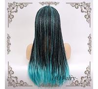 HBYLEE -Wig for Cosplay Biamoxer Descendants Cosplay Wig Uma Ursula Daughter Braids 75 cm Long Green Black Dreadlocks Synthetic Hair for Adults