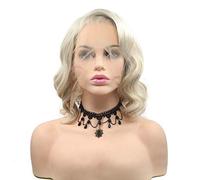 HBYLEE -Wig for Cosplay Blonde Wig Natural Wave Heat Resistant Synthetic Lace Front Wigs for Women Summer Holidays Cosplay Women's Wig Shoulder Length Haircut 14 Inches