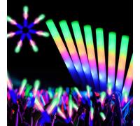 HBYLXTJ 12 PCS Foam Glow Sticks Bulk With 3 Modes Colorful Flashing,Foam Light up Sticks,Glow Sticks for Wedding,Glow in Dark Party Supplies for Wedding,Halloween, 4th of July,Raves,Concert,New Year