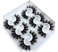 HBZGTLAD 6 Pairs Fluffy False Eyelashes Natural Faux Mink Strip 3D Lashes Pack (MDF-12)