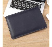 HC&WT Genuine Full-Grain Leather MacBook Sleeve Case, Universal Fit for MacBook Air/Pro & Slim Laptops, Convertible Mouse Pad, Scratch-Resistant (Dark blue,14inch)