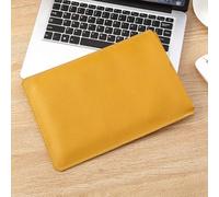 HC&WT Genuine Full-Grain Leather MacBook Sleeve Case, Universal Fit for MacBook Air/Pro & Slim Laptops, Convertible Mouse Pad, Scratch-Resistant (Yellow,13.6inch)