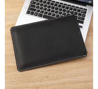 HC&WT Genuine Full-Grain Leather MacBook Sleeve Case, Universal Fit for MacBook Air/Pro & Slim Laptops, Convertible Mouse Pad, Scratch-Resistant (Black,12inch)