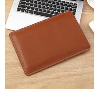 HC&WT Genuine Full-Grain Leather MacBook Sleeve Case, Universal Fit for MacBook Air/Pro & Slim Laptops, Convertible Mouse Pad, Scratch-Resistant (Orange-brown,13.3inch)