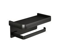 HC&WT Rustproof Brushed Toilet Paper Holder, No Drilling Adhesive Toilet Roll Holder Wall Mount Paint Process Toilet Paper Roll Holder for Bathroom Kitchen Washroom (A)